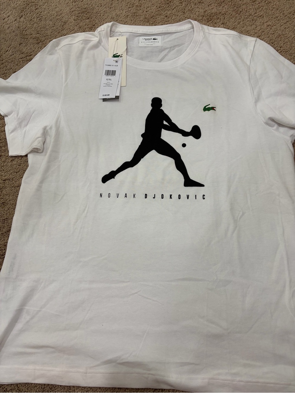 Lacoste White Novak Djokovic Silhouette Graphic Tee